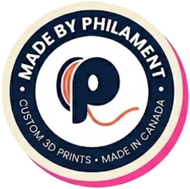 Made By Philament™ badge: custom 3D prints, made in Canada