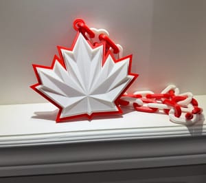 Red and white maple leaf hype chain